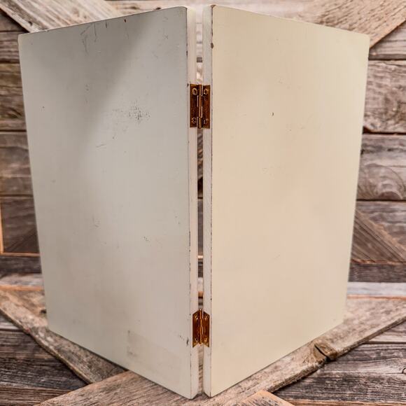 1980’s Vintage Old World Style Father Christmas Folding Tabletop Plaque - Picture 9 of 9